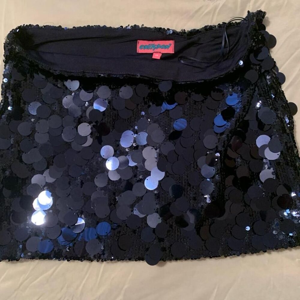 Edikted Women's Navy Sequin Skirt